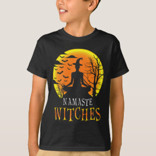Camiseta Yoga Divertido Namaste Brujas Halloween Chicas Muj