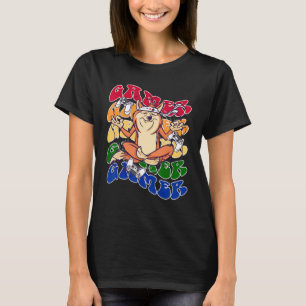 Camiseta Yoga Dog Gamer Retro Vintage Orgullo Lgbt Gaymer