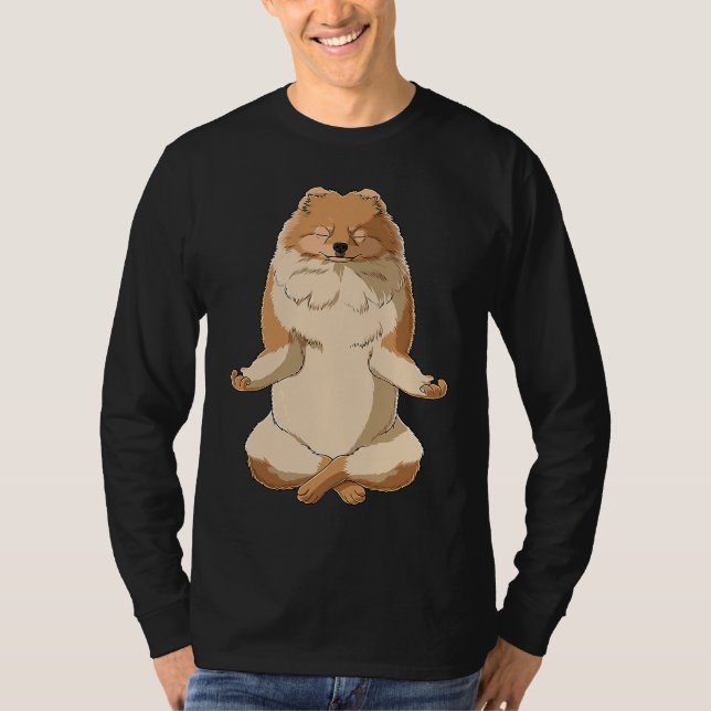 Camiseta Yoga Dog Pomeranian (Anverso)
