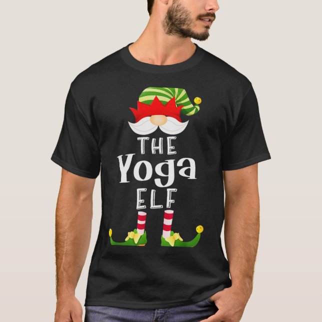 Camiseta Yoga Elf Group Christmas Funny Pajama Party  (Anverso)