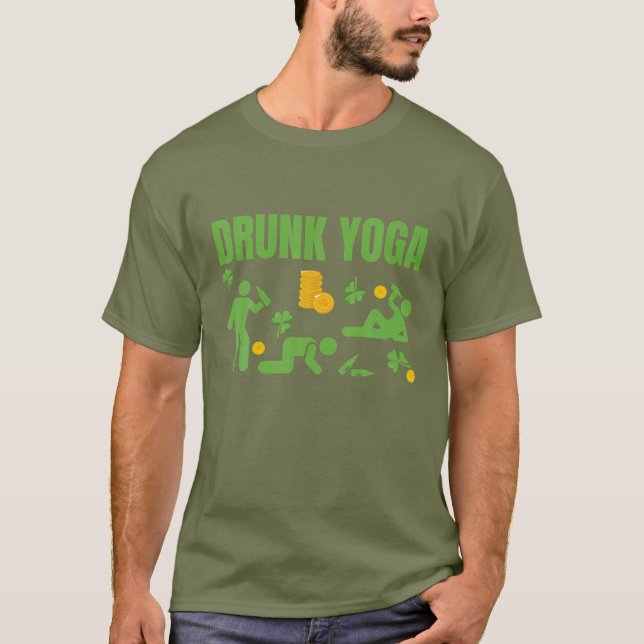 Camiseta Yoga embriagado Feliz Día de San Patrón Irlandés D (Anverso)