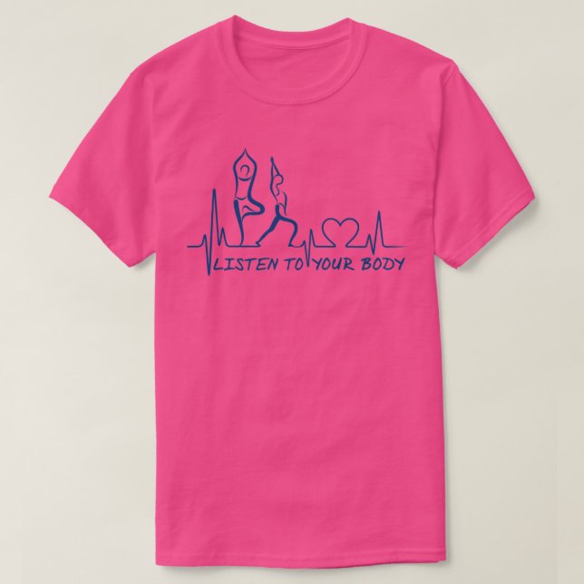 Camiseta Yoga Escuche su cuerpo ECG Yoga Mantra (Diseño del anverso)