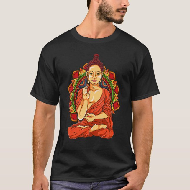 Camiseta Yoga espiritual Mandala Meditación Bud Budismo zen (Anverso)