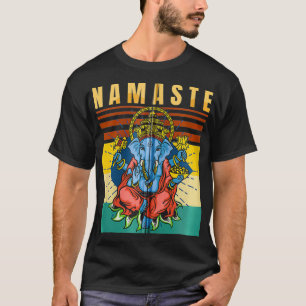 Camiseta Yoga Ganesha Meditación Espiritual Namaste Retr