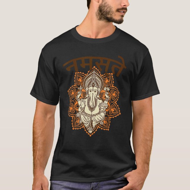 Camiseta Yoga Gansha Namaste Meditación del nombre sánscrit (Anverso)