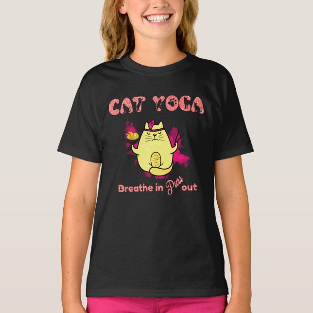 Camiseta Yoga Gato Gracioso (Anverso)