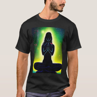 Camiseta Yoga Girl Female Sun Salutation Meditation Chakra 