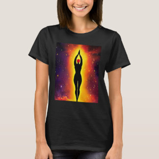 Camiseta Yoga Girl Female Sun Salutation Meditation Chakra