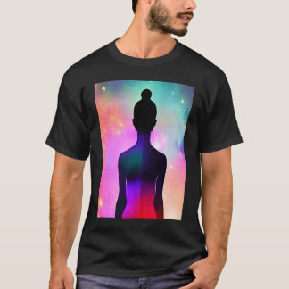 Camiseta Yoga Girl Female Sun Salutation Meditation Chakra