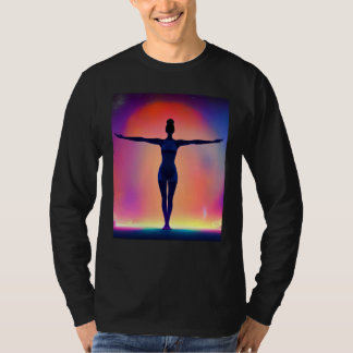 Camiseta Yoga Girl Female Sun Salutation Meditation Chakra 