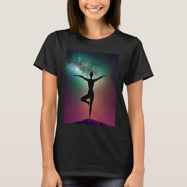 Camiseta Yoga Girl Female Sun Salutation Meditation Chakra  (Anverso)