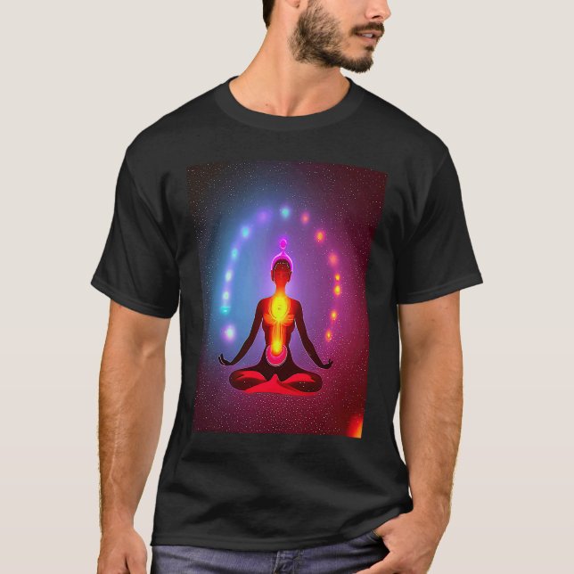 Camiseta Yoga Girl Female Sun Salutation Meditation Chakra  (Anverso)