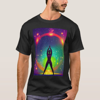 Camiseta Yoga Girl Female Sun Salutation Meditation Chakra 