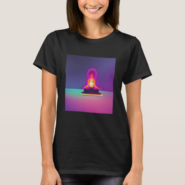 Camiseta Yoga Girl Female Sun Salutation Meditation Chakra  (Anverso)