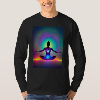 Camiseta Yoga Girl Female Sun Salutation Meditation Chakra
