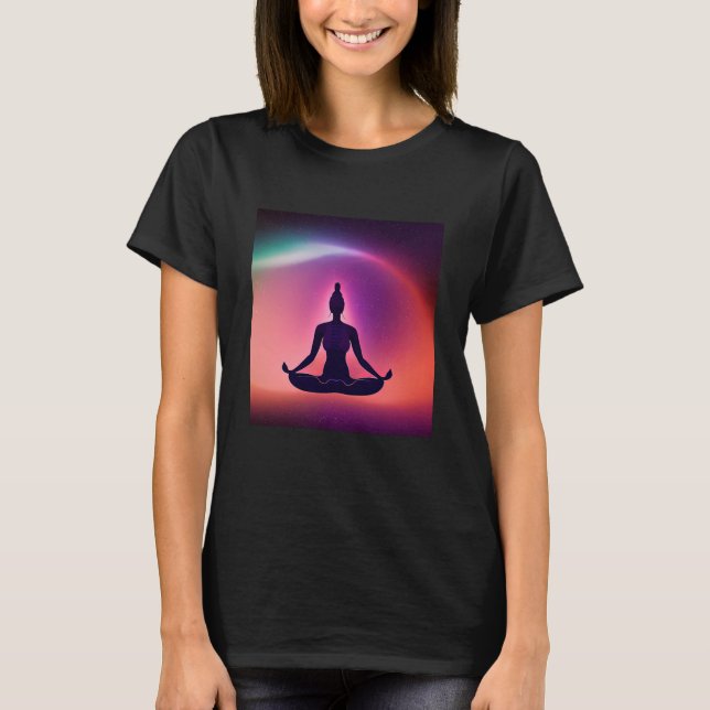 Camiseta Yoga Girl Female Sun Salutation Meditation Chakra  (Anverso)