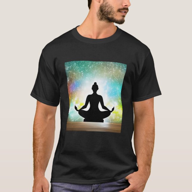 Camiseta Yoga Girl Female Sun Salutation Meditation Chakra  (Anverso)