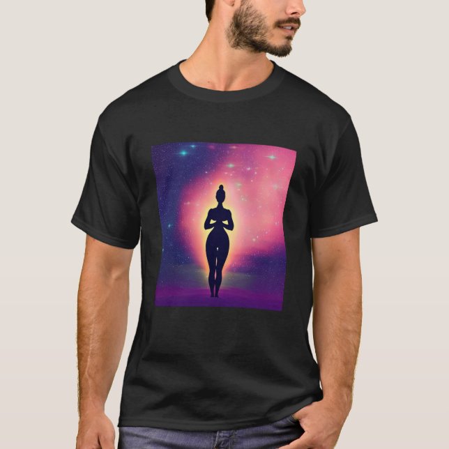 Camiseta Yoga Girl Female Sun Salutation Meditation Chakra  (Anverso)