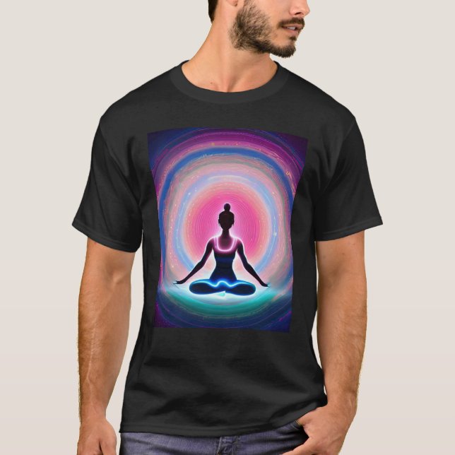 Camiseta Yoga Girl Female Sun Salutation Meditation Chakra  (Anverso)