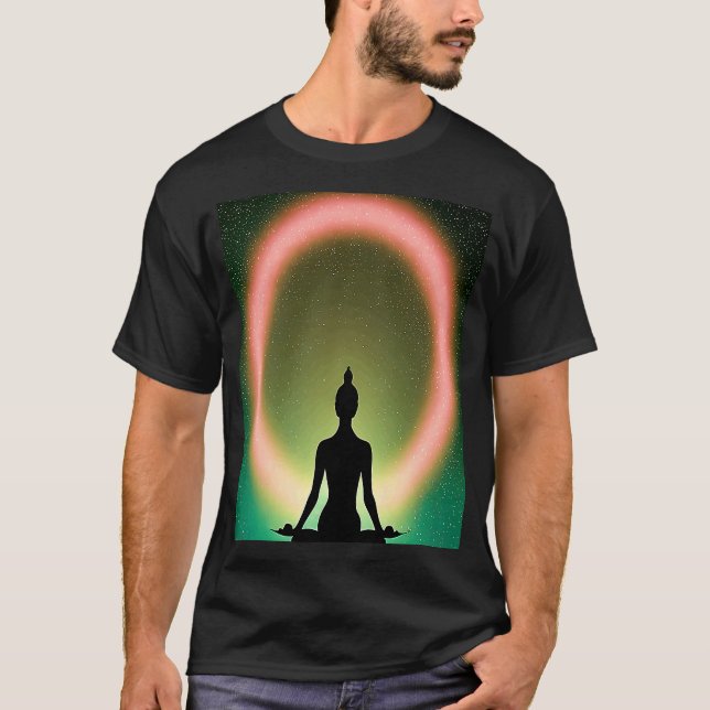 Camiseta Yoga Girl Female Sun Salutation Meditation Chakra  (Anverso)