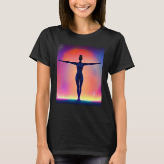 Camiseta Yoga Girl Female Sun Salutation Meditation Chakra 