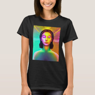 Camiseta Yoga Girl Female Sun Salutation Meditation Chakra 
