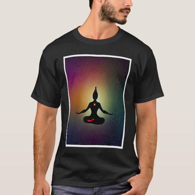 Camiseta Yoga Girl Female Sun Salutation Meditation Chakra  (Anverso)