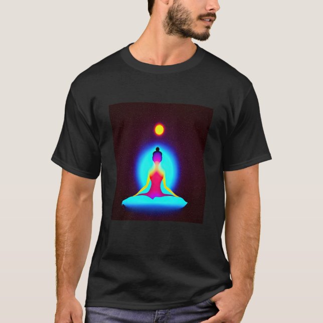 Camiseta Yoga Girl Female Sun Salutation Meditation Chakra  (Anverso)