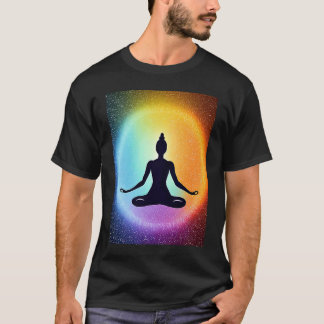 Camiseta Yoga Girl Female Sun Salutation Meditation Chakra