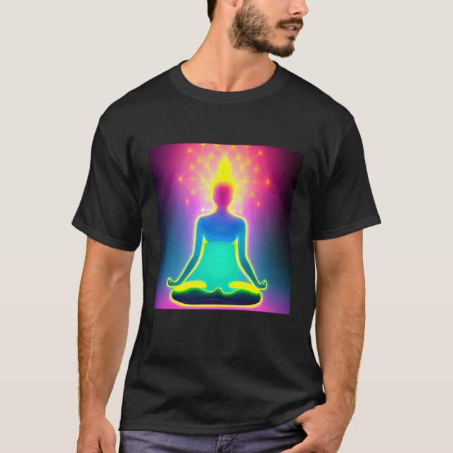 Camiseta Yoga Girl Female Sun Salutation Meditation Chakra  (Anverso)
