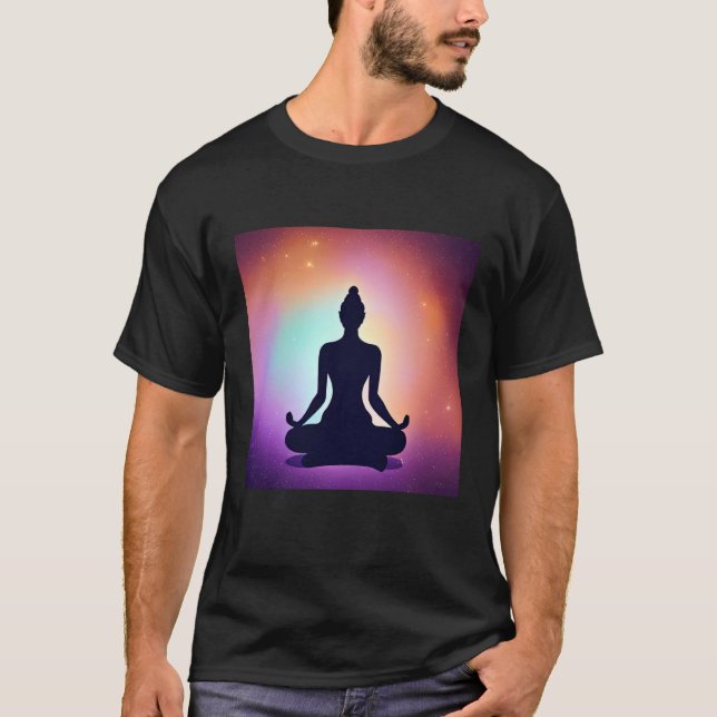 Camiseta Yoga Girl Female Sun Salutation Meditation Chakra  (Anverso)