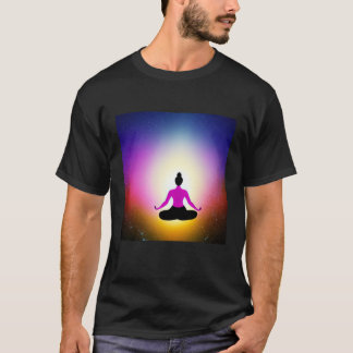 Camiseta Yoga Girl Female Sun Salutation Meditation Chakra 