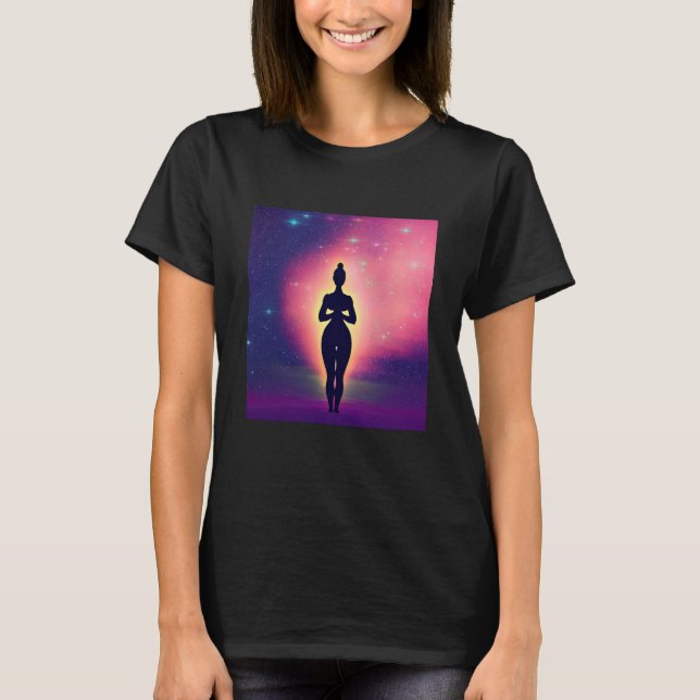 Camiseta Yoga Girl Female Sun Salutation Meditation Chakra  (Anverso)