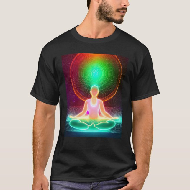 Camiseta Yoga Girl Female Sun Salutation Meditation Chakra  (Anverso)