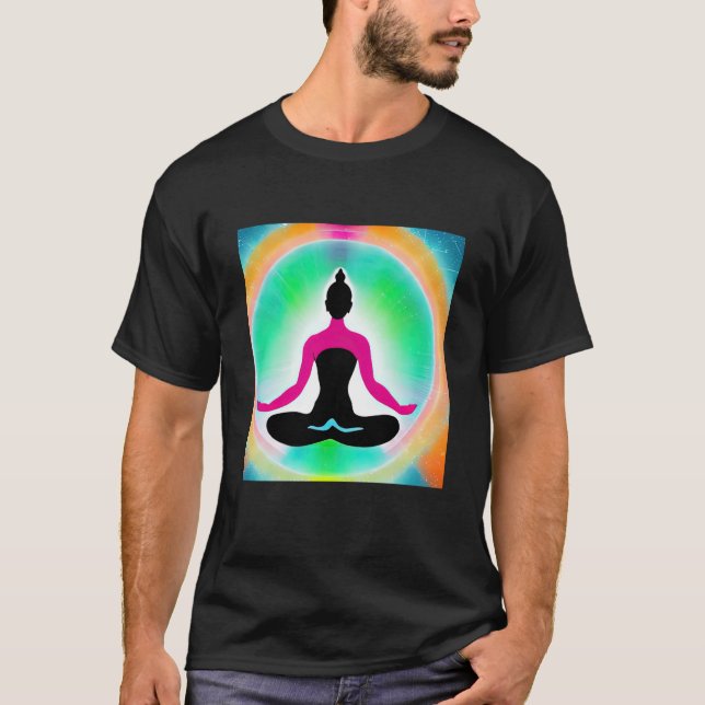Camiseta Yoga Girl Female Sun Salutation Meditation Chakra  (Anverso)