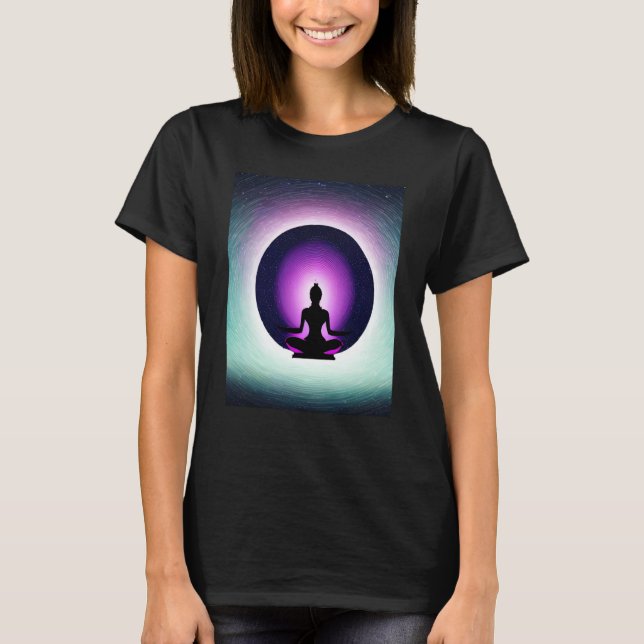 Camiseta Yoga Girl Female Sun Salutation Meditation Chakra  (Anverso)