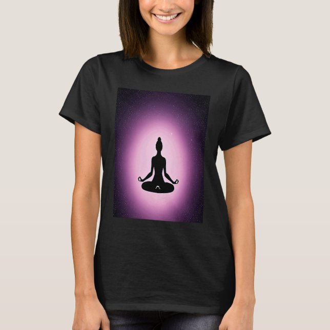 Camiseta Yoga Girl Female Sun Salutation Meditation Chakra  (Anverso)