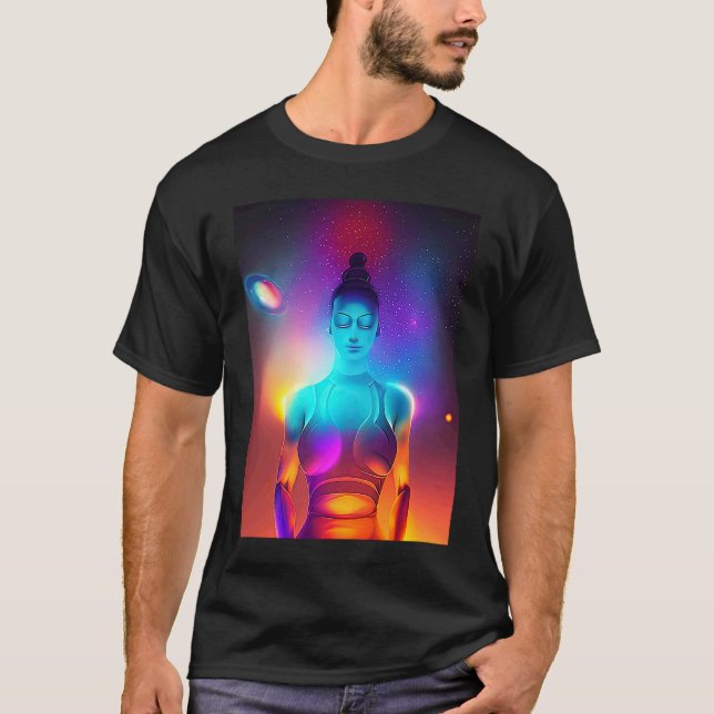 Camiseta Yoga Girl Female Sun Salutation Meditation Chakra  (Anverso)
