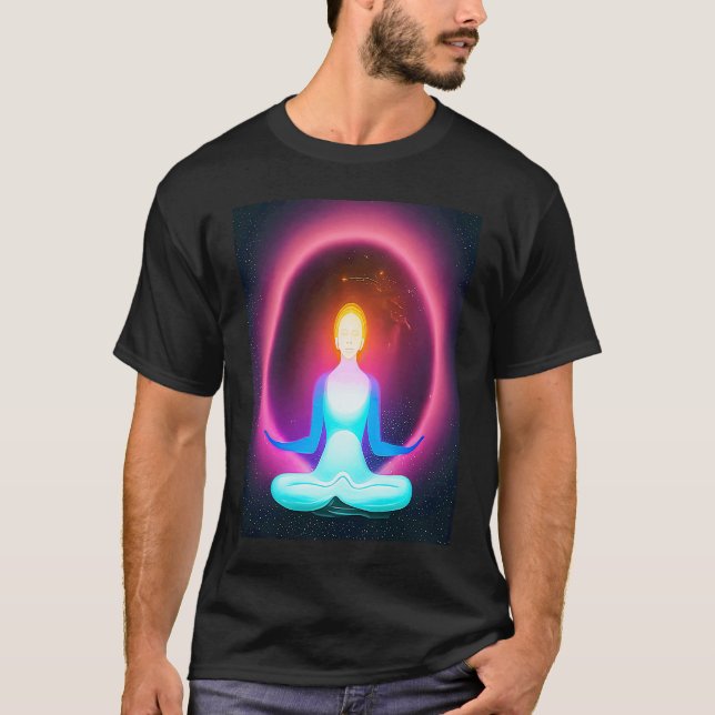 Camiseta Yoga Girl Female Sun Salutation Meditation Chakra  (Anverso)