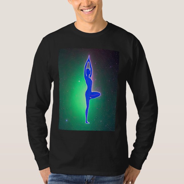 Camiseta Yoga Girl Female Sun Salutation Meditation Chakra  (Anverso)