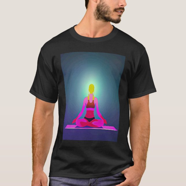 Camiseta Yoga Girl Female Sun Salutation Meditation Chakra  (Anverso)
