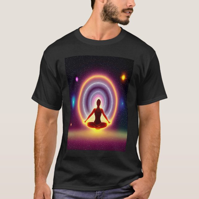 Camiseta Yoga Girl Female Sun Salutation Meditation Chakra  (Anverso)
