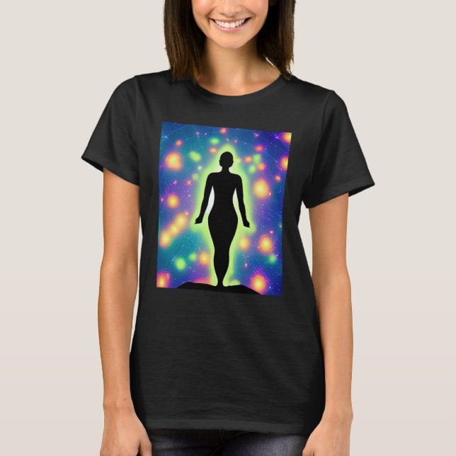 Camiseta Yoga Girl Female Sun Salutation Meditation Chakra  (Anverso)