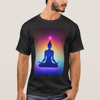 Camiseta Yoga Girl Female Sun Salutation Meditation Chakra
