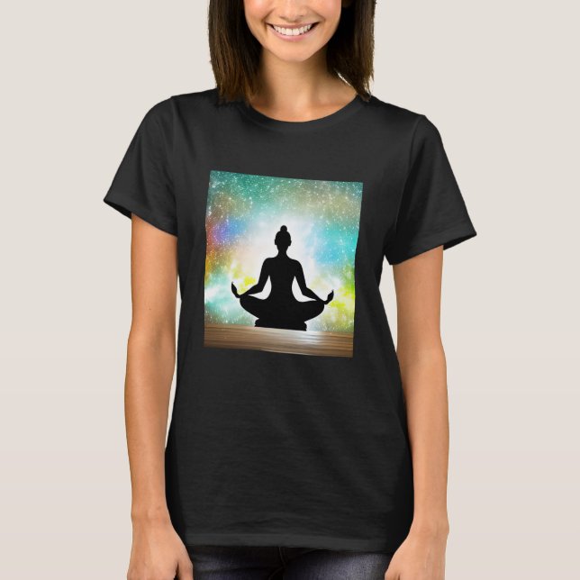 Camiseta Yoga Girl Female Sun Salutation Meditation Chakra  (Anverso)