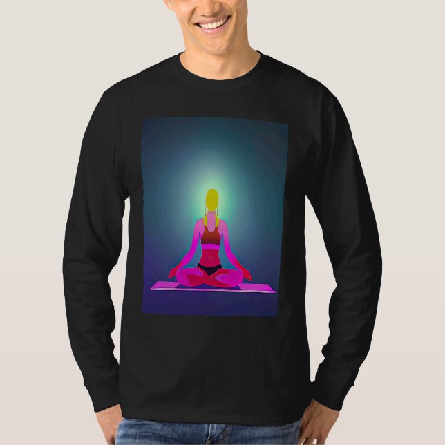Camiseta Yoga Girl Female Sun Salutation Meditation Chakra  (Anverso)