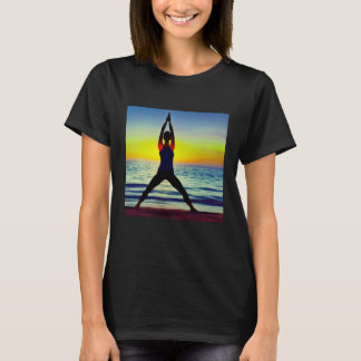 Camiseta Yoga Girl Female Sun Salutation Meditation Chakra 