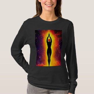 Camiseta Yoga Girl Female Sun Salutation Meditation Chakra 