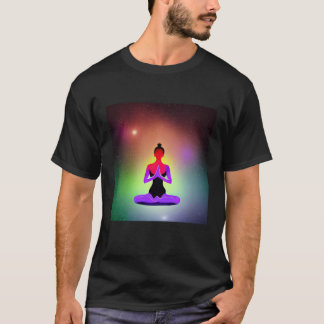 Camiseta Yoga Girl Female Sun Salutation Meditation Chakra