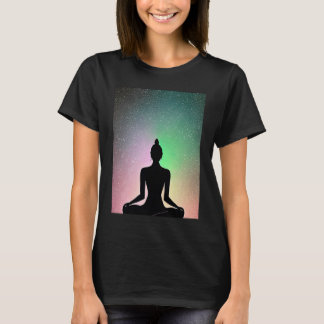 Camiseta Yoga Girl Female Sun Salutation Meditation Chakra